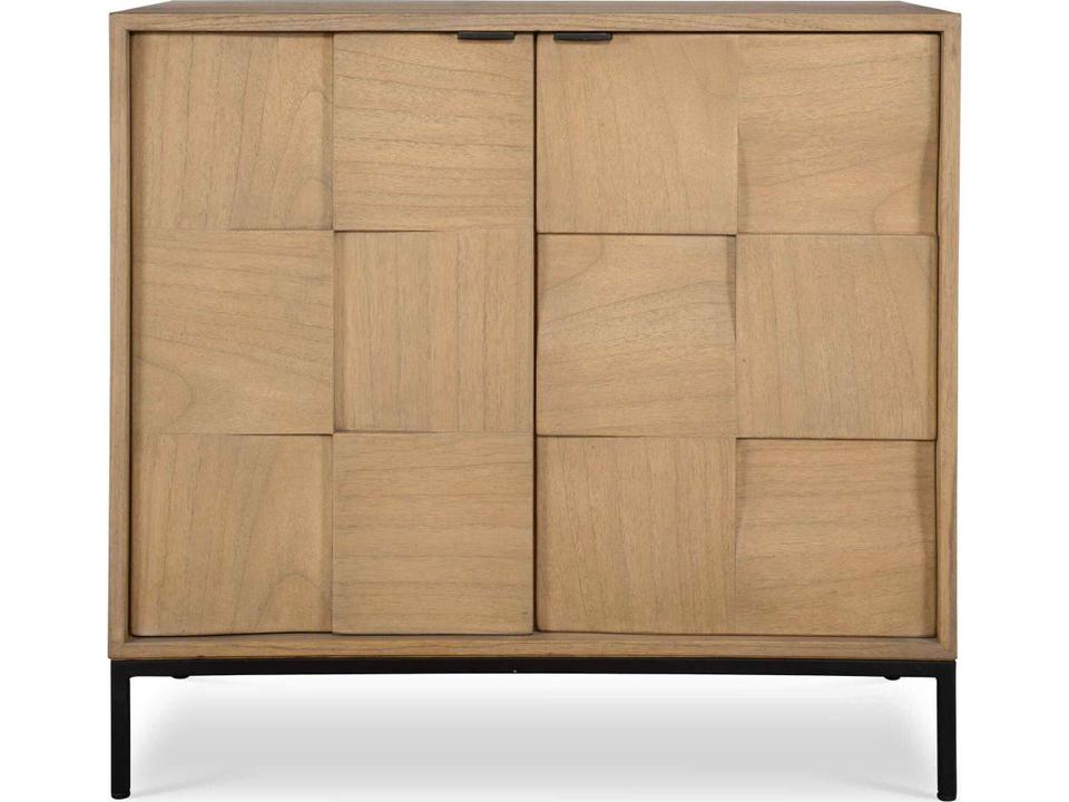 Lorenzo Geometric 2-Door Cabinet in Matte Black