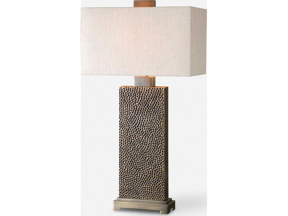 Canfield 1-Light Table Lamp with Blackened Brown and Coffee Bronze Finish