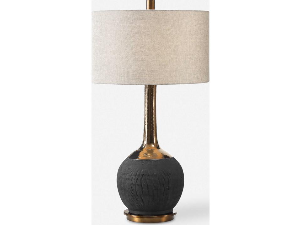 Arnav Table Lamp Textured Black with Golden Bronze Accents