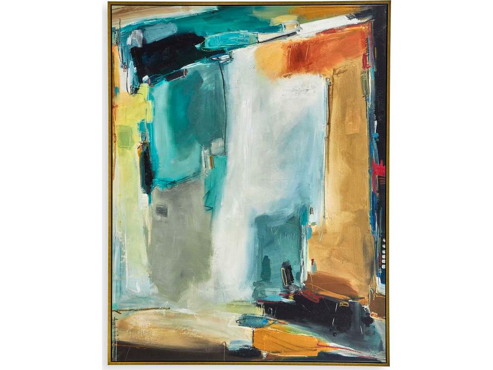 Painters High Revisited Framed Abstract Wall Art with Gold Frame