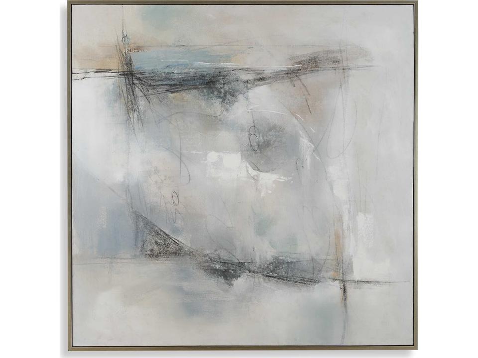 Contort Abstract Wall Art with Champagne Silver Frame