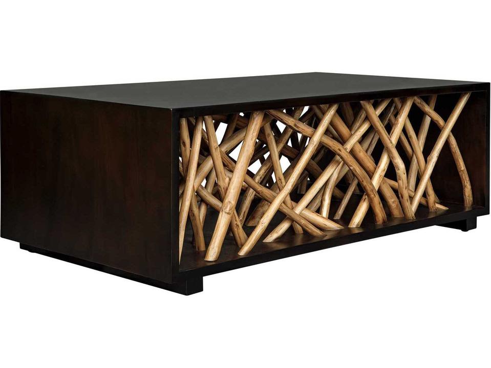 Teak Maze Rectangular Woodtone Coffee Table