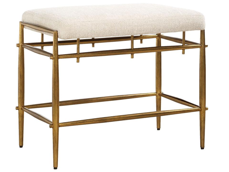 Karleen Small Bench in Antique Brass