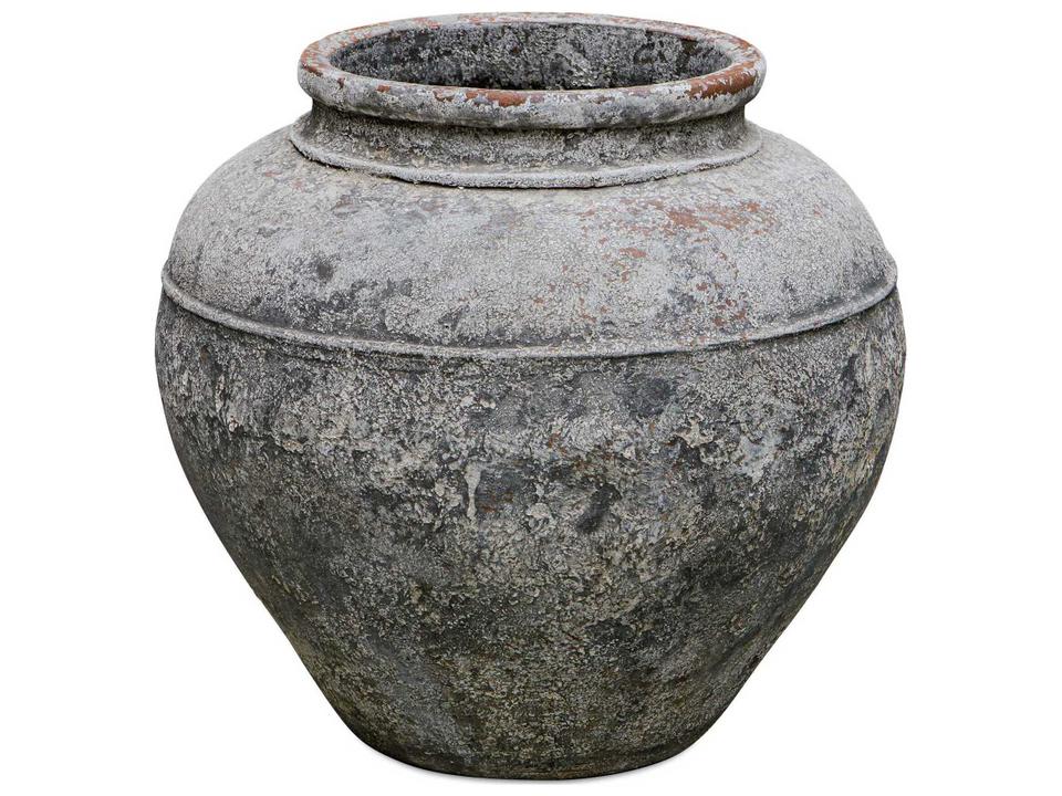 Echoes Of Time Concrete Outdoor Planter in Rustic Whitewash