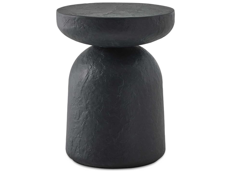 Hurlee Black Slate Concrete Round End Table