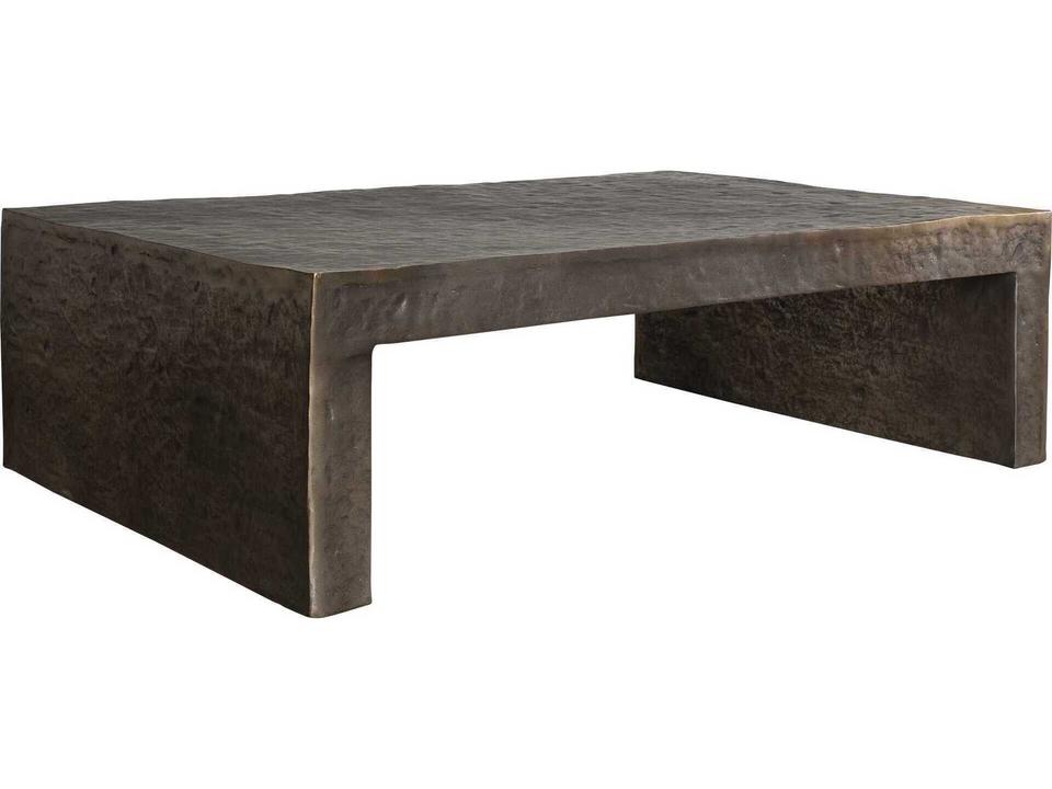 Obra Rectangular Aluminum Coffee Table in Golden Dark Bronze