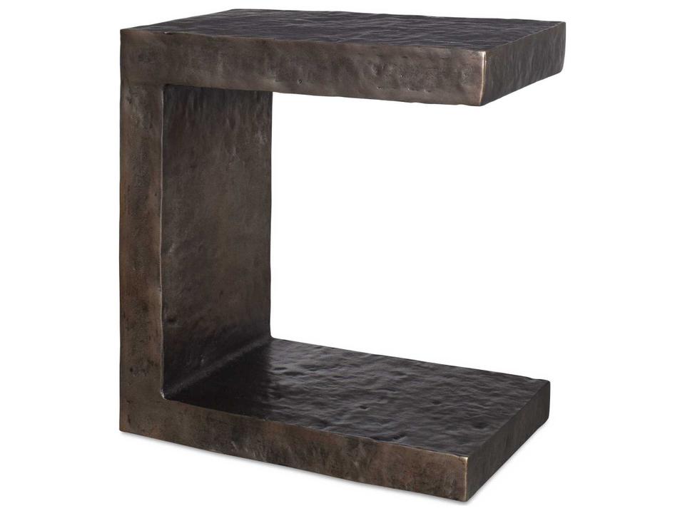 Obra Rectangular End Table in Golden Dark Bronze