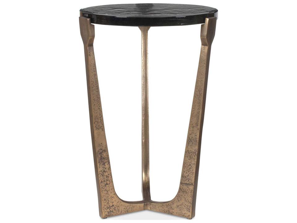 Bohdi 15-Inch Round Cast Aluminum End Table in Antique Brass