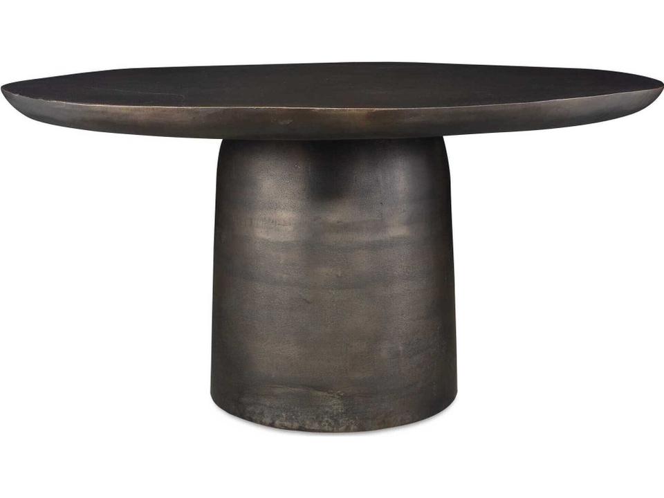 Madrone 60-Inch Round Cast Aluminum Dining Table in Golden Dark Bronze