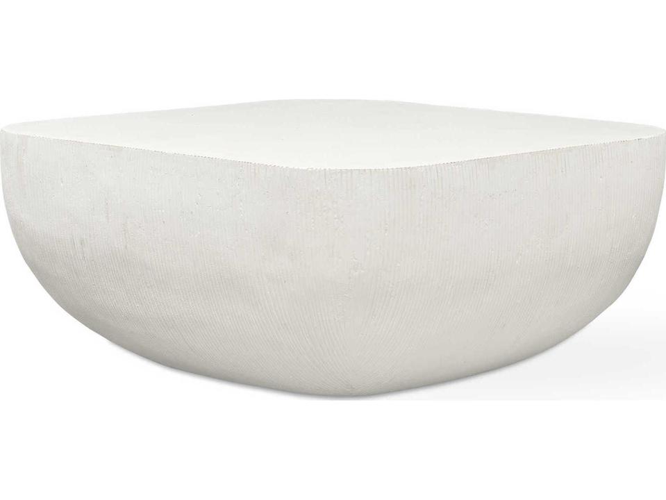 Alma Square Coffee Table by David Frisch in Warm Limestone