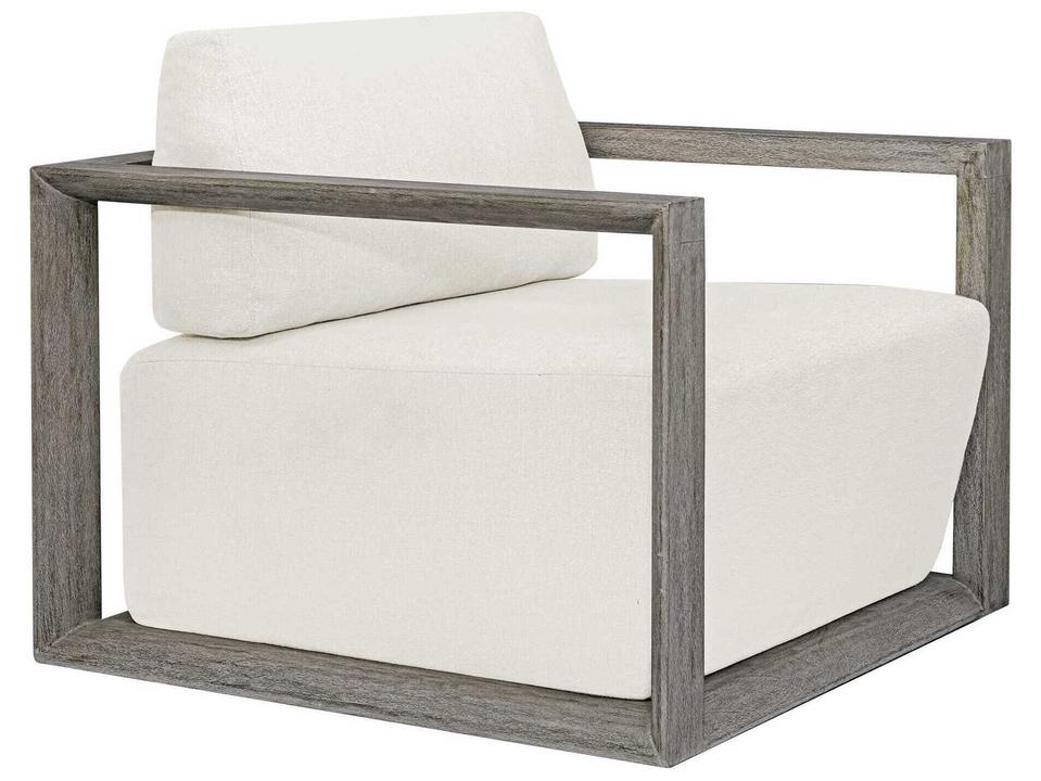 Uttermost Remsen Outdoor Lounge Chair in Weathered Gray with Oyster White Fabric