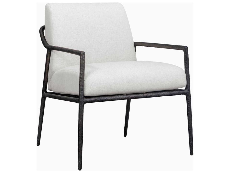 Thayer Cast Aluminum Lounge Chair with Oyster White Cushion