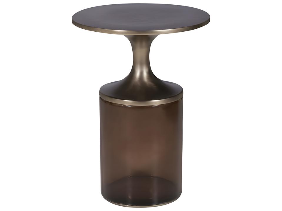 Aiden Spot Table Sienna Tinted Glass Metal End Table