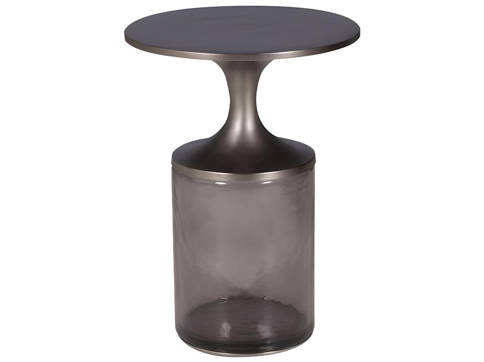 Aiden Round Spot Table Flint Tinted Glass and Metal