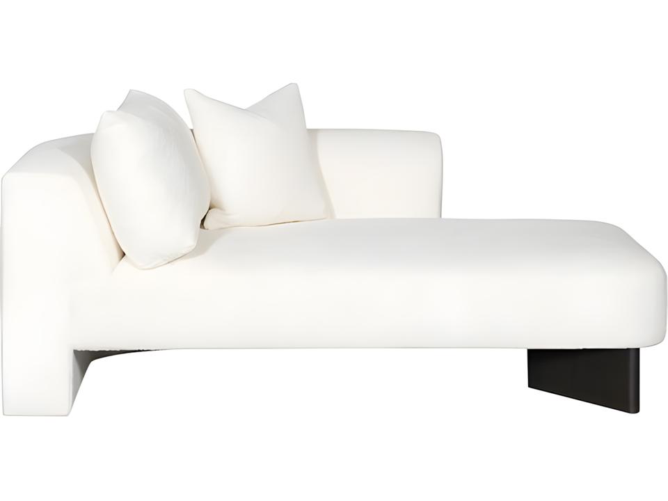 Lola Right Arm Chaise Lounge Itilia Ivory Fabric Film Noir Finish