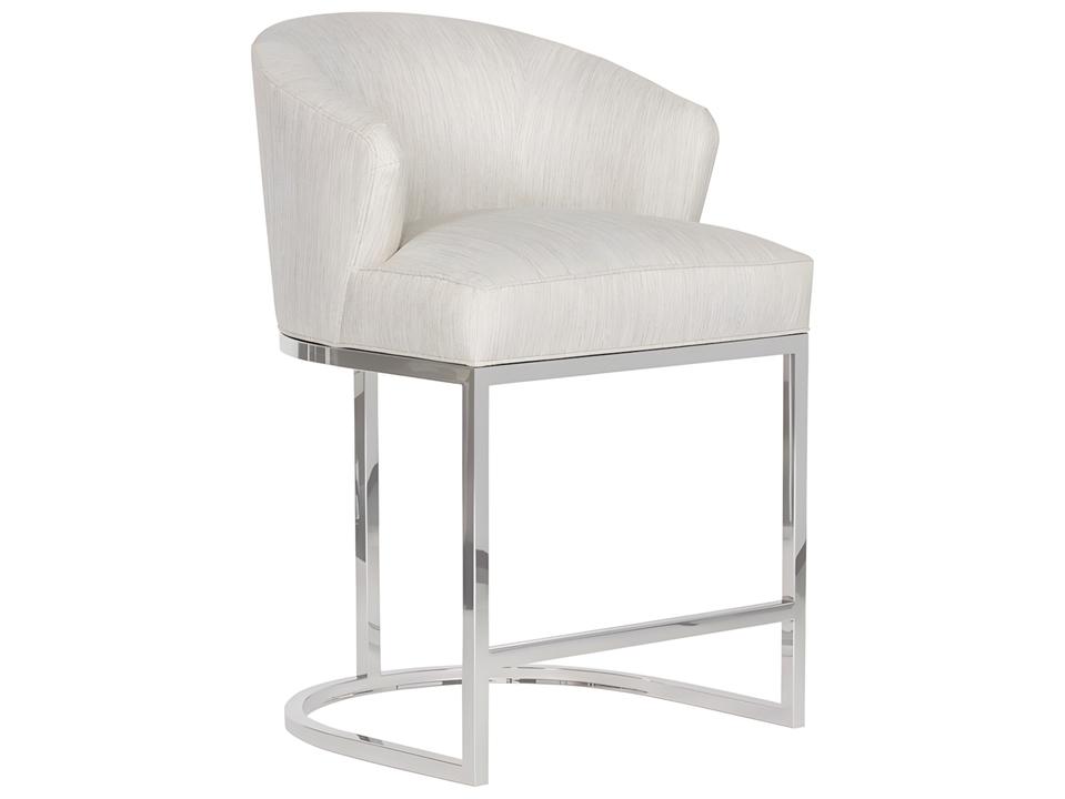 MIY Charley Counter Stool Index Porcelain Polished Nickel Metal Base