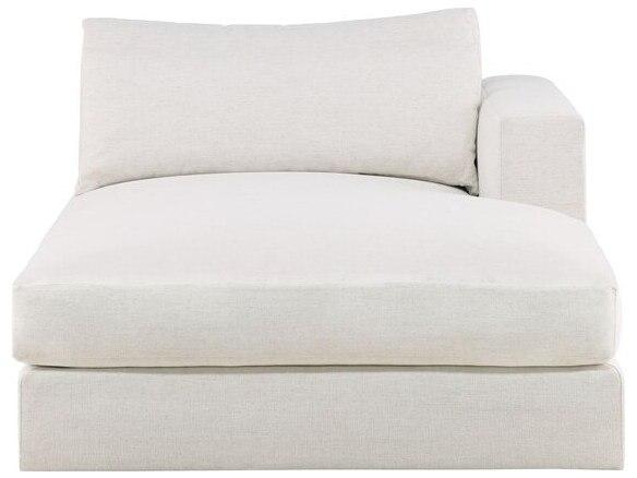 Leone Right Arm Chaise in Cream Upholstery