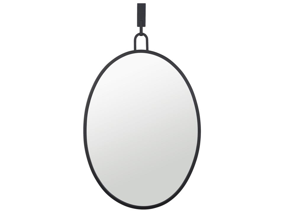 Stopwatch Oval Wall Mirror in Black