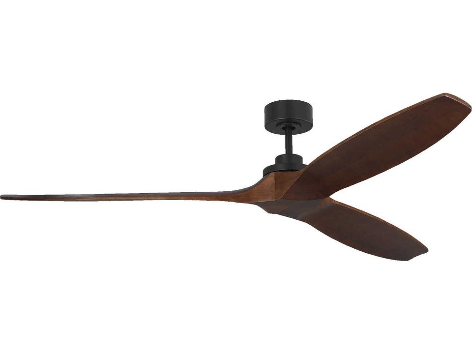 Collins Smart 70-Inch 3-Blade Damp Rated Ceiling Fan in Midnight Black with Dark Walnut Blades