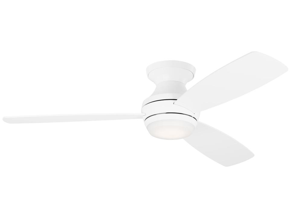 Ikon 52-Inch 3-Blade Hugger Indoor Ceiling Fan with LED Light Kit in Matte White