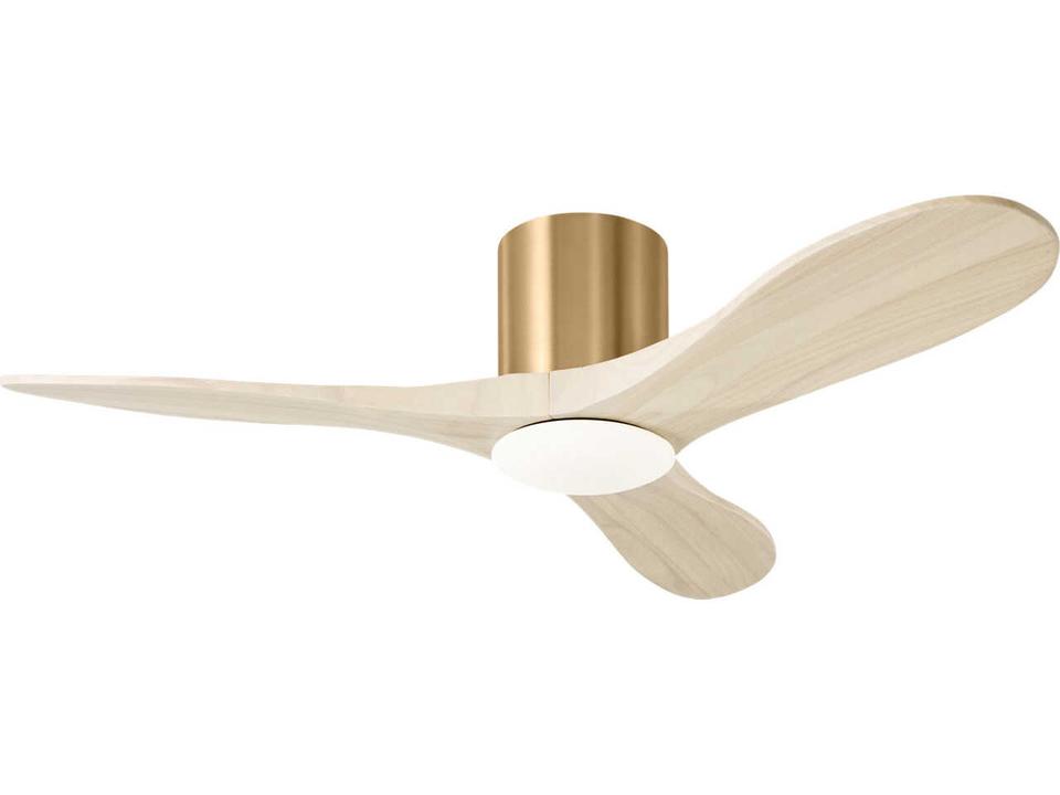Maverick Smart 44-Inch 3-Blade Damp Rated Ceiling Fan in Burnished Brass