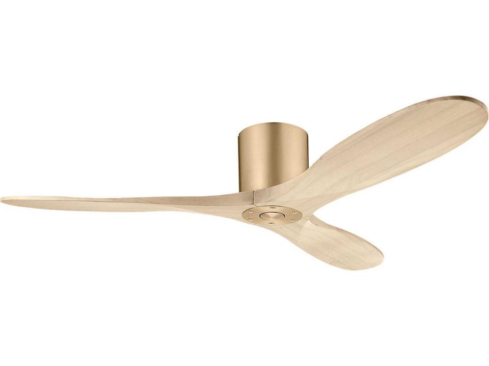 Maverick Smart 52-Inch 3-Blade Hugger Ceiling Fan in Burnished Brass