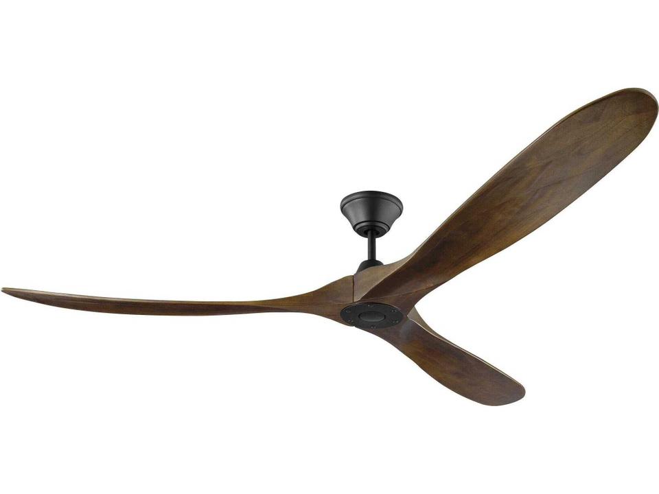 Maverick 70-Inch 3-Blade Outdoor Ceiling Fan in Matte Black with Dark Walnut Blades