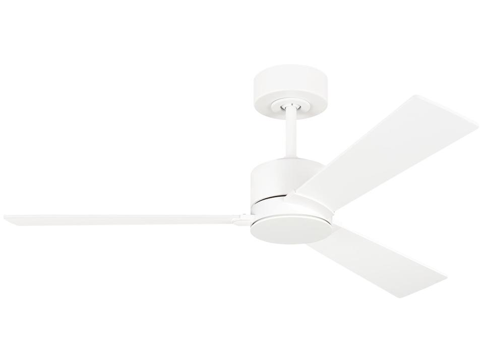 Rozzen 44-Inch 3-Blade Damp Rated Ceiling Fan in Matte White
