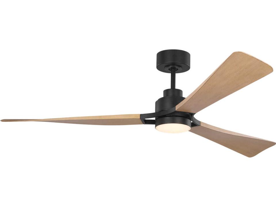 Trillium Smart 60-Inch 3-Blade LED Damp Rated Ceiling Fan in Midnight Black