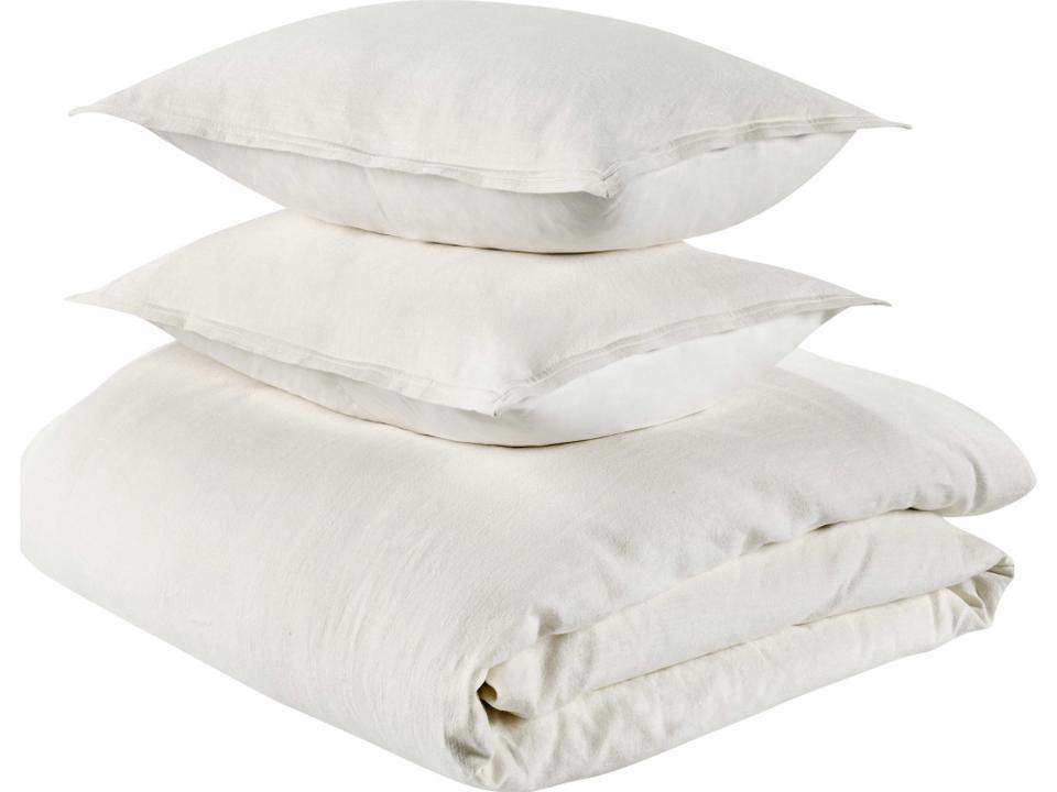Talia 3-Piece King Duvet Set Cloud Linen Blend