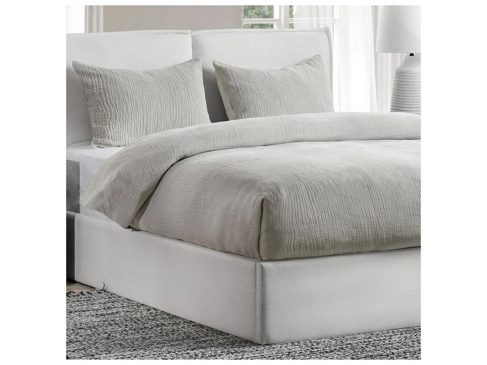 Cardiff Gray Linen Blend 3-Piece Duvet Set