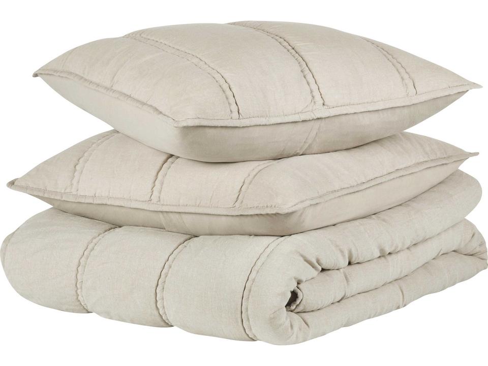 Rowen Quilt Set Modern Stonewashed Ramie Bedding