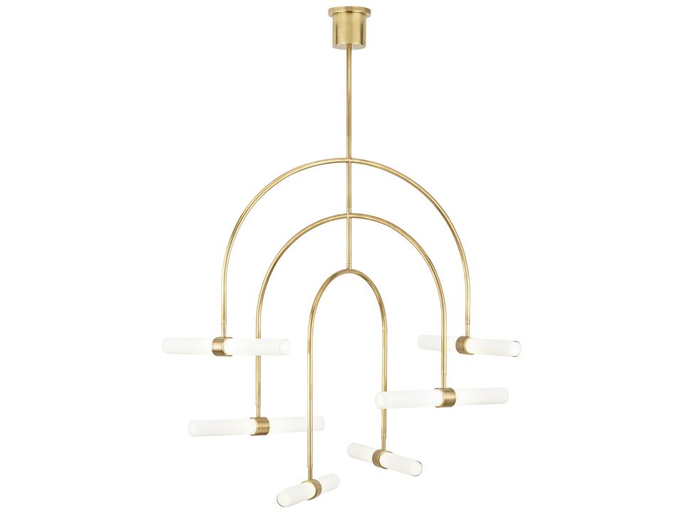 Calumn 6 Light Chandelier in Natural Brass