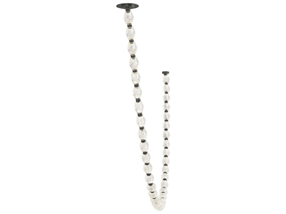 Collier Integrated LED Chandelier in Dark Bronze and Faceted Crystal by Sean Lavin