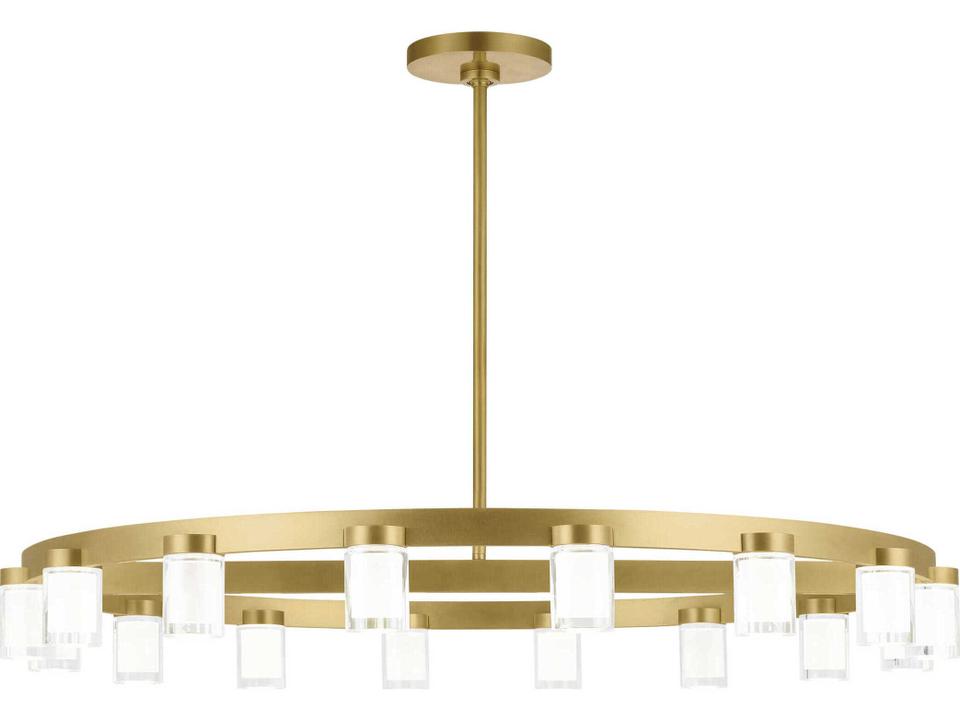 Esfera Large Chandelier in Natural Brass