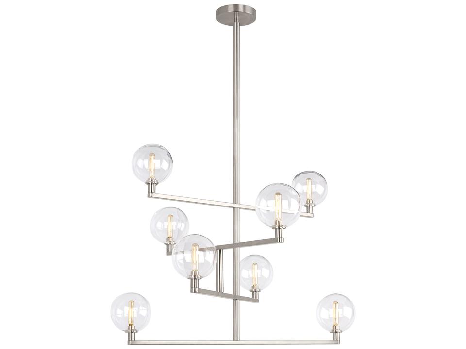 Gambit 8-Light Chandelier With Borosilicate Glass Globes by Sean Lavin