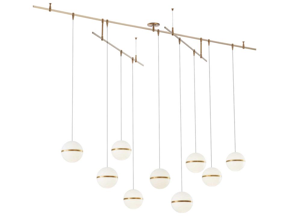 Hanea 9-Light Chandelier in Natural Brass