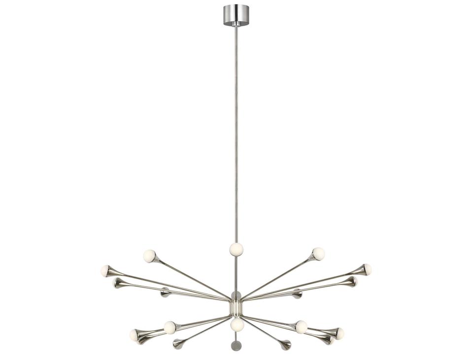 Lody LED Chandelier Polished Nickel Mid-Century