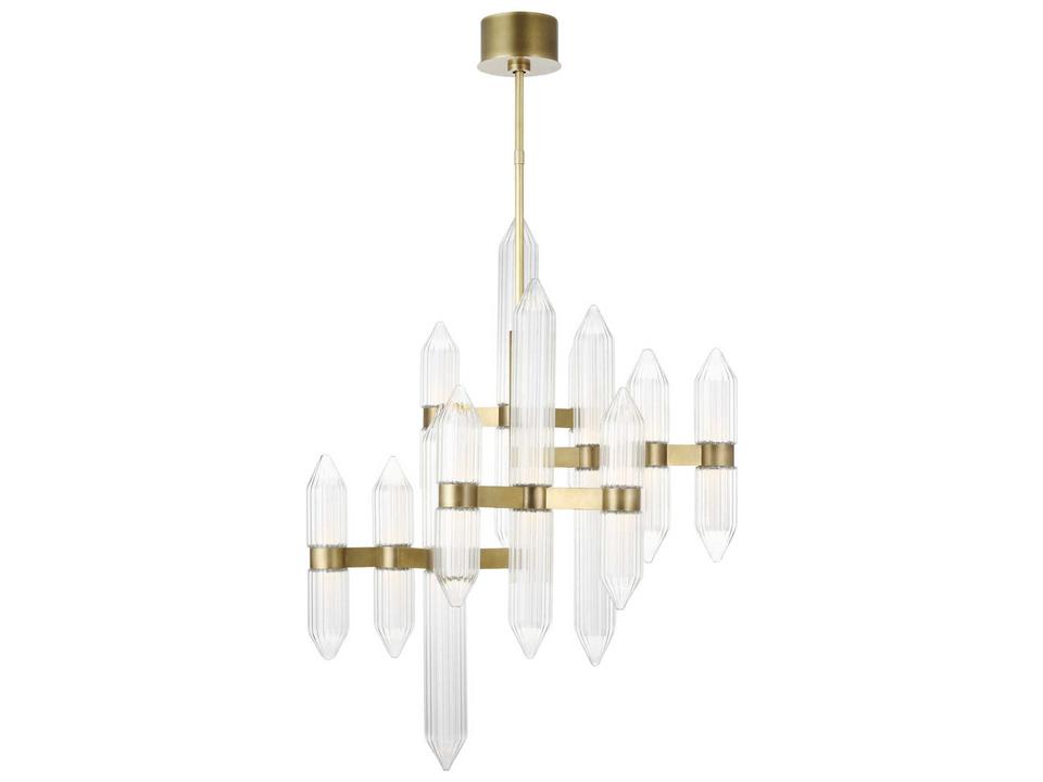 Langston Chandelier in Plated Brass A Statement Crystal Fixture