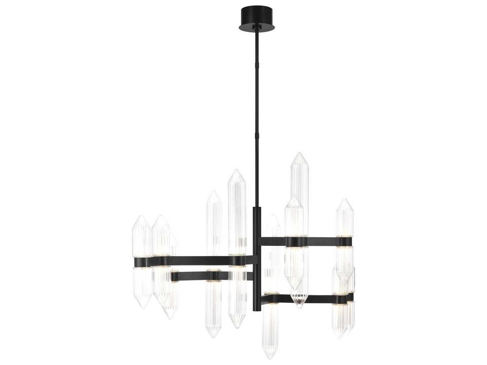Langston Large Chandelier in Plated Dark Bronze