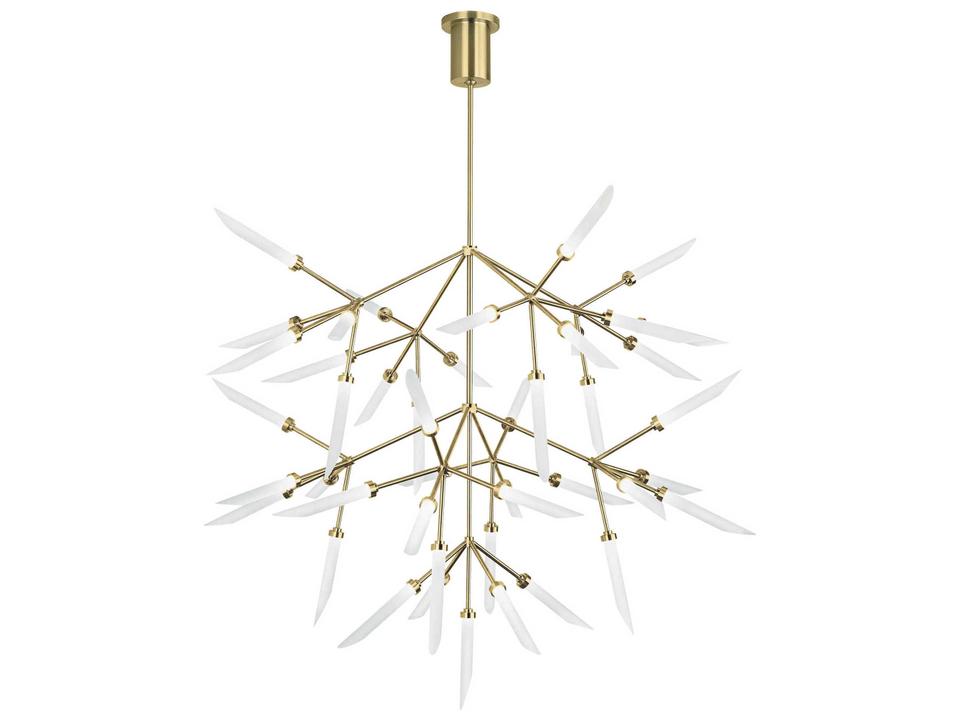 Spur Grande LED Chandelier Aged Brass Statement Lighting