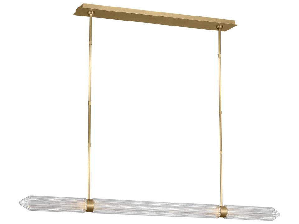 Langston 61 Inch LED Linear Chandelier in Plated Brass