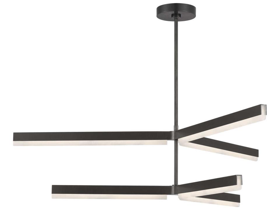 Linea 6-Light Chandelier in Bronze and Alabaster by Kelly Wearstler