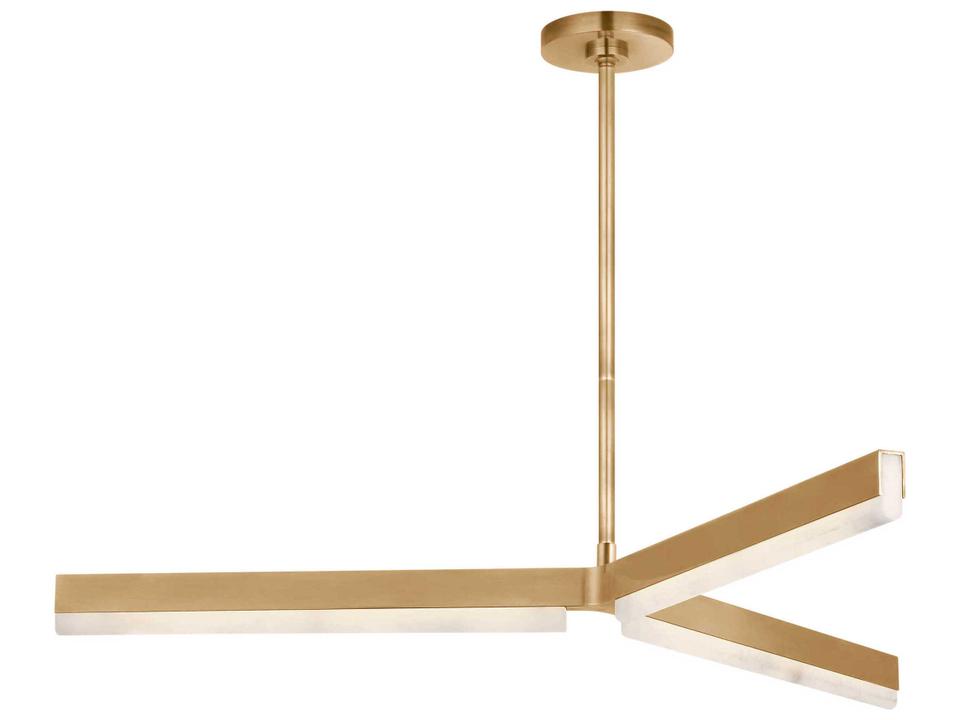 Linea Chandelier LED 42 Inch Hand Rubbed Antique Brass