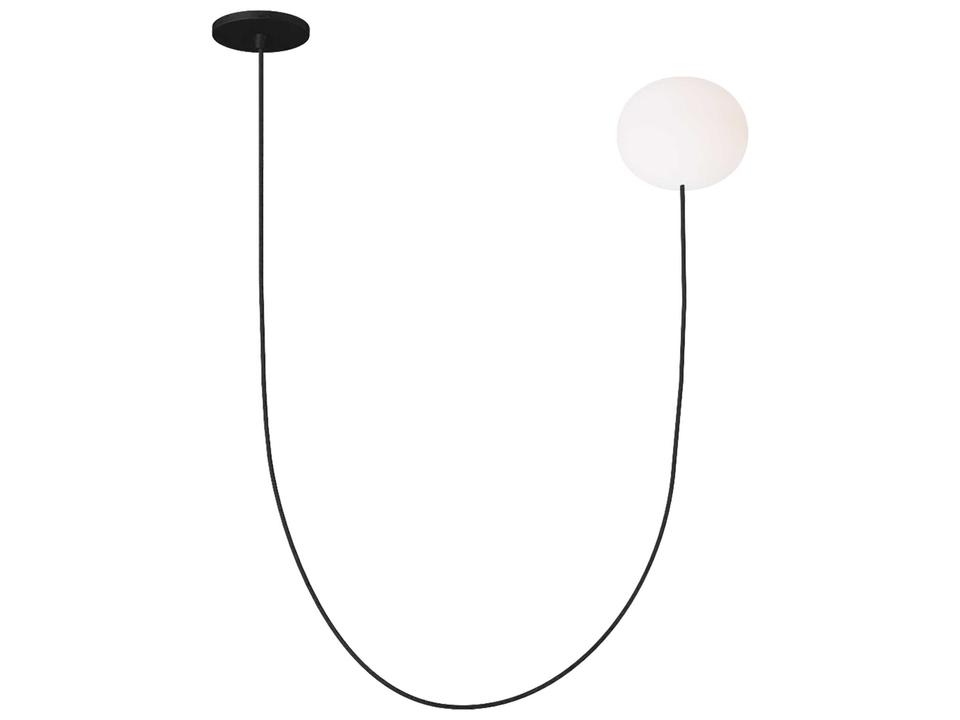 Helium 1-Light LED Chandelier in Matte Black with Opal Etched Glass by Peter Bristol
