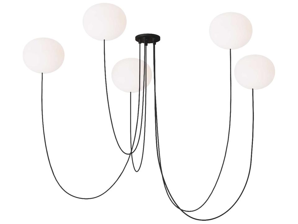 Helium LED Chandelier Matte Black Globe Light