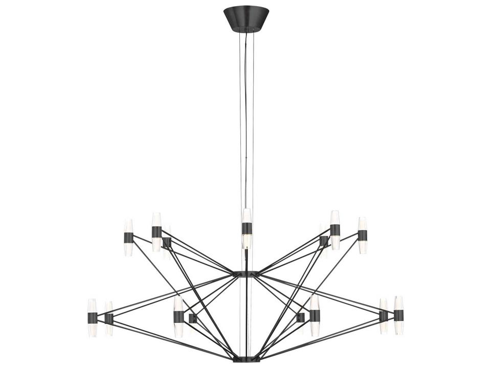 Lassell 48-Light LED Chandelier in Dark Bronze with Laser-Etched Crystal
