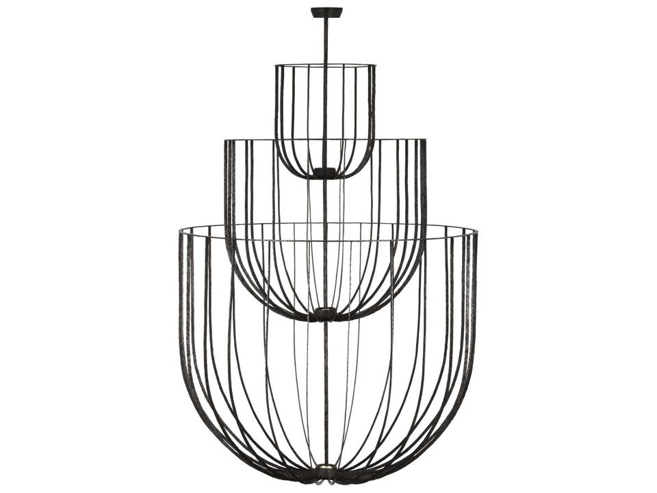 Sanchi 3-Tier Chandelier in Aged Iron
