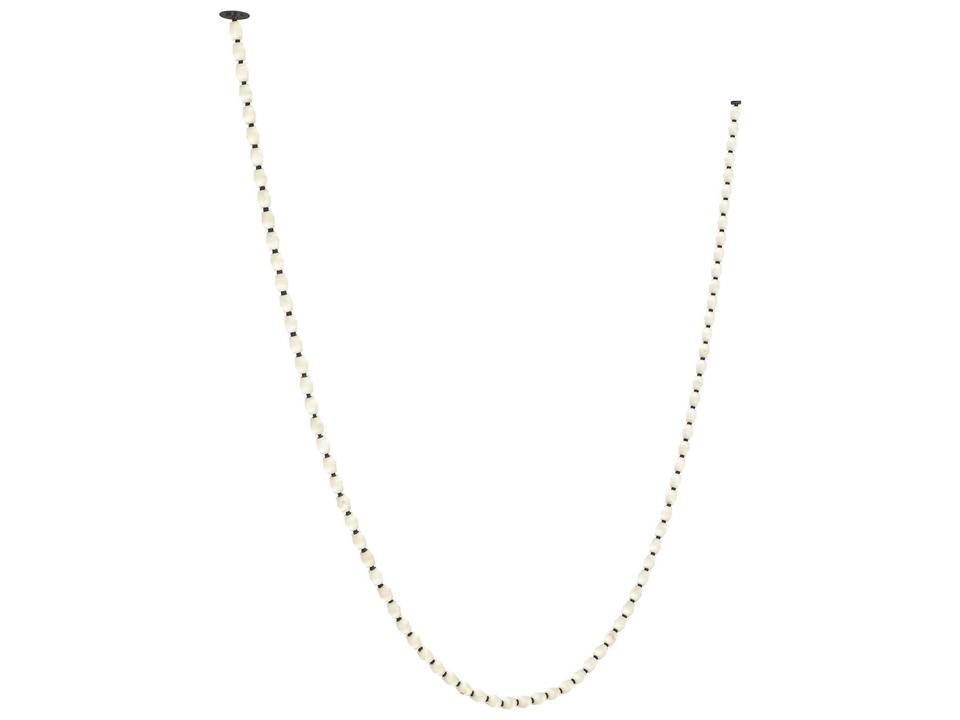 Collier Linear Chandelier Integrated LED in Alabaster and Brass by Sean Lavin