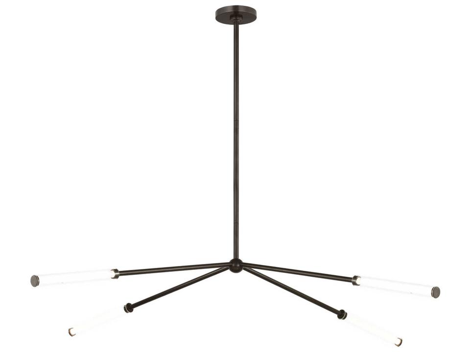 Poza 4-Light Integrated LED Chandelier in Bronze with Glass